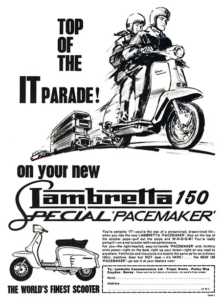 Werbung Lambretta LIs 150 Pacemaker (UK)